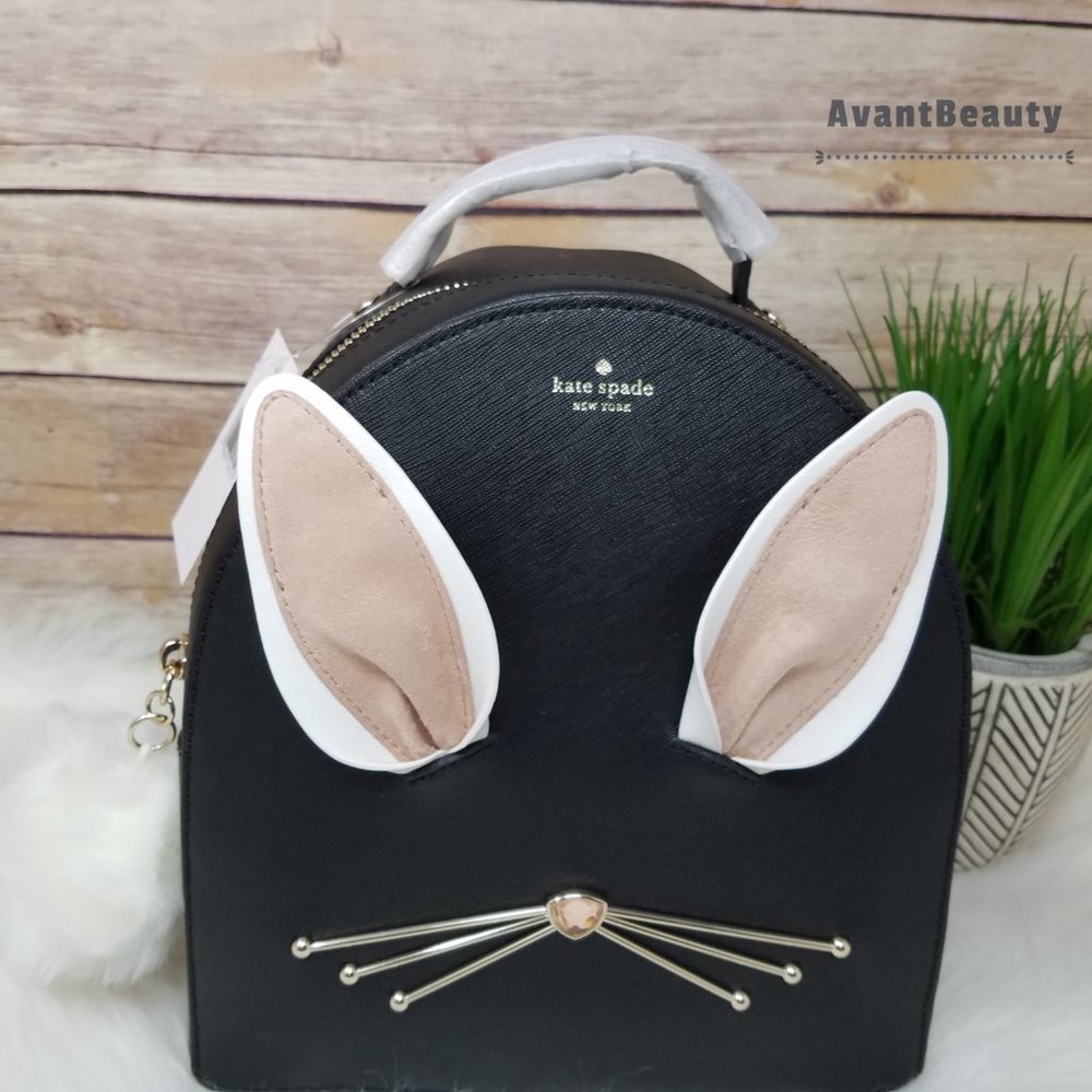 White Kate Spade Bunny Rabbit Sammi Hop To It Backpack - Picture 10 of 11